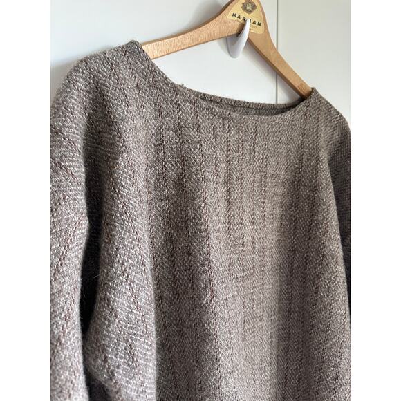 Handmade Wool Pullover Top Beachy Minimalist Hippie Boho Unisec Style Size L - Picture 4 of 11